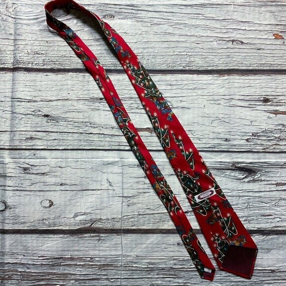 Alexander Lloyd Boston Mens Necktie Festive Holiday Christmas Classic Silk Tie - Picture 8 of 8